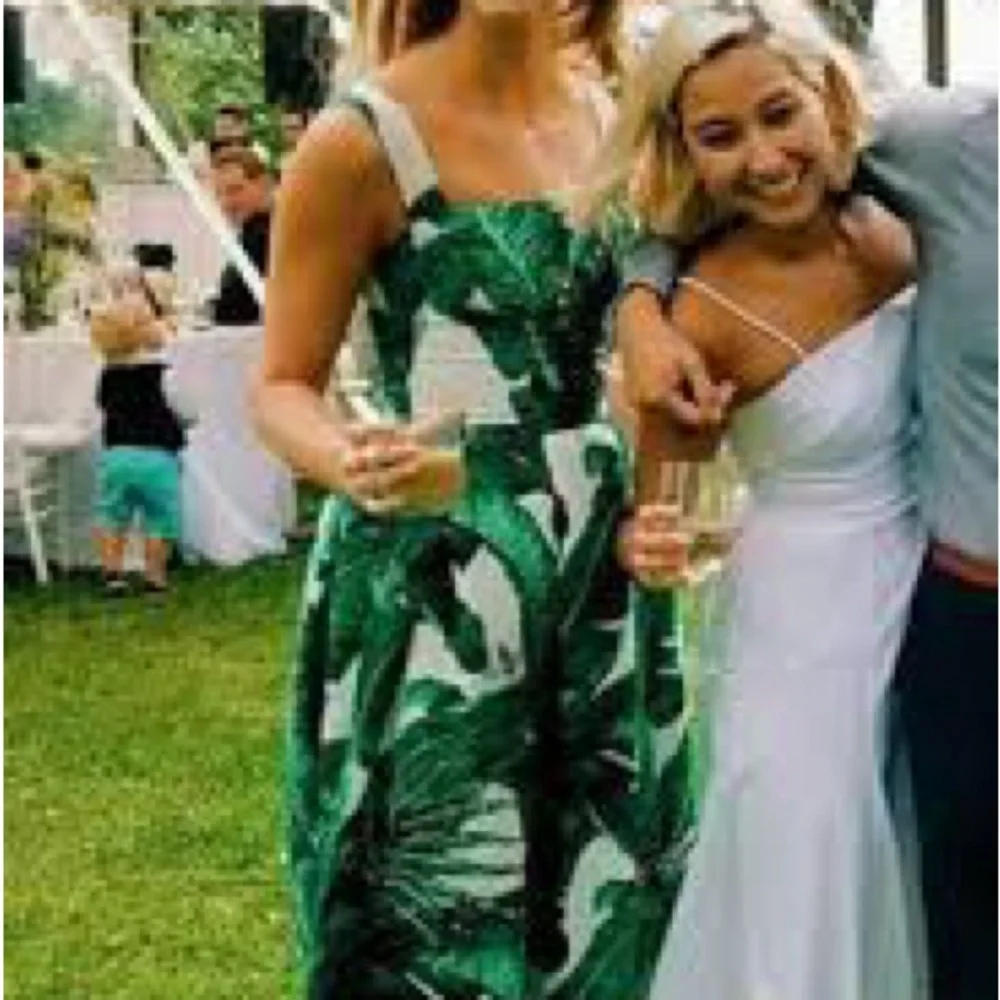 Belle Epoque Tropical Leaf Print Fit & Flare Size M Green White Summer Sundress - Picture 11 of 12